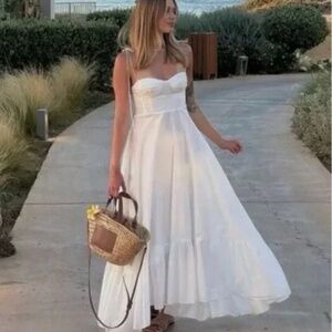Zara viral white maxi dress